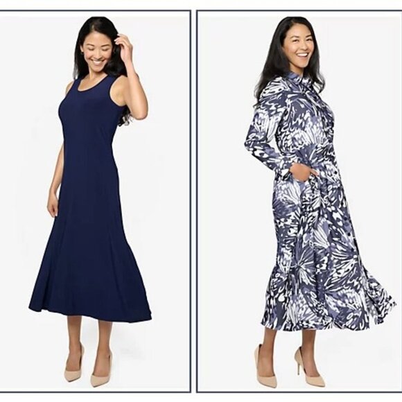 NEW Illusion Waist Shirtdress Set, Tall Medium, PMed, XL - Picture 2 of 3